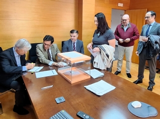 Momento de las elecciones celebradas ayer en el Tribunal Superior de Justicia de la Región de Murcia